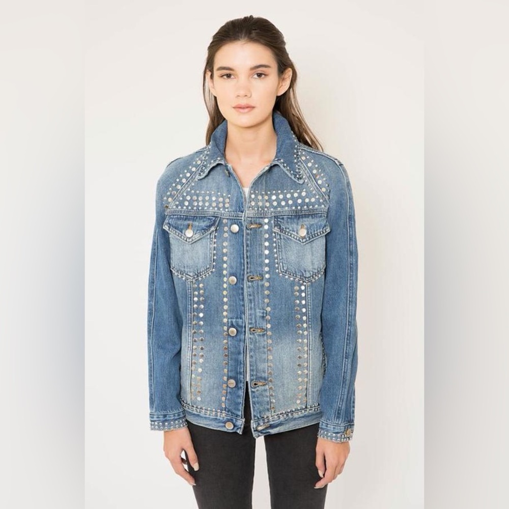Frame Studded Denim Jacket sz M - Picture 3 of 15